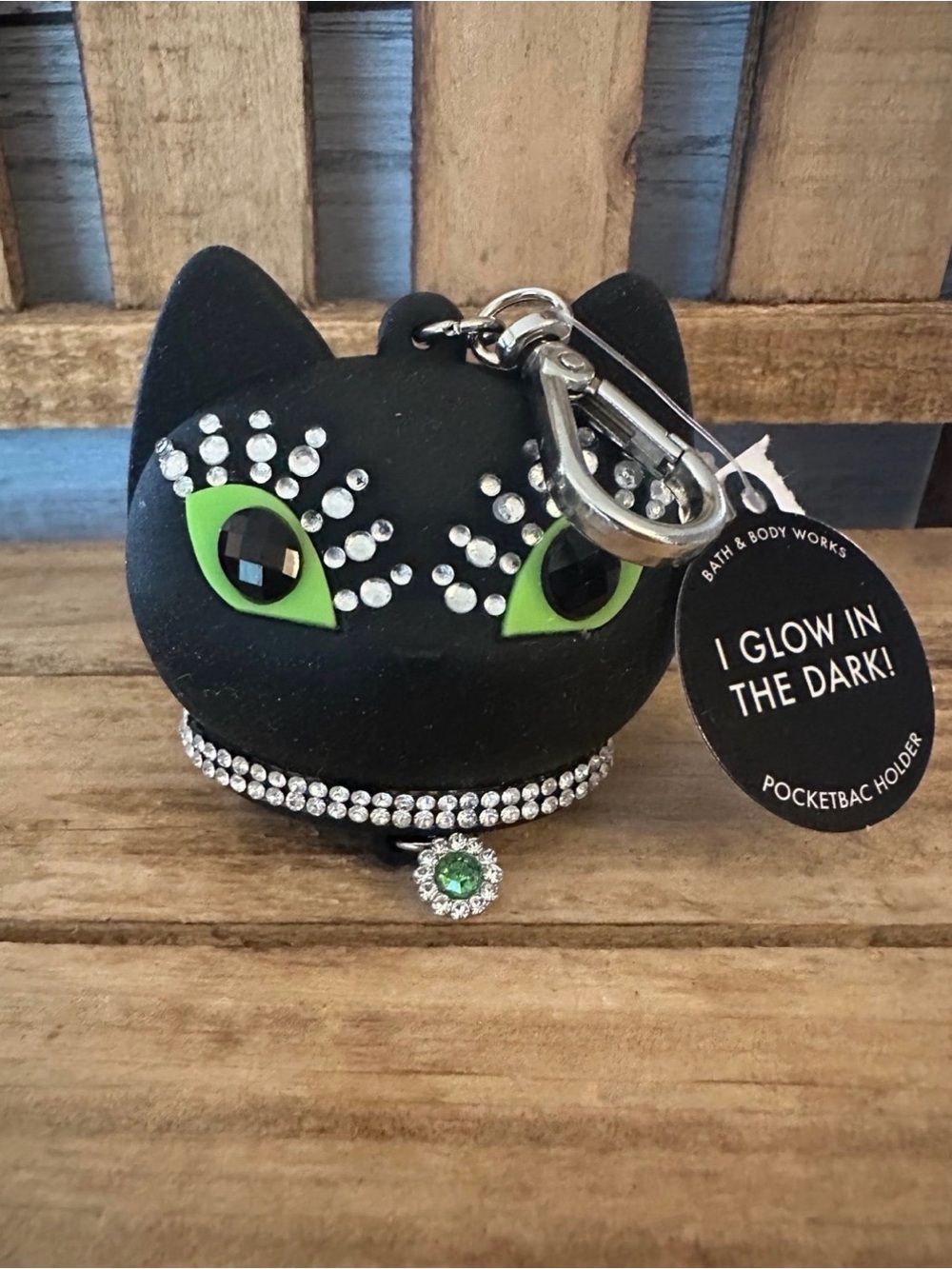 Bath & Body Works Halloween Glam Black Cat Glow In The Dark PocketBac Gel Holder